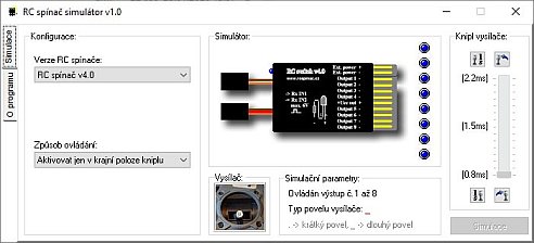 Simulan aplikace pro RC spna v3.0 i v4.0